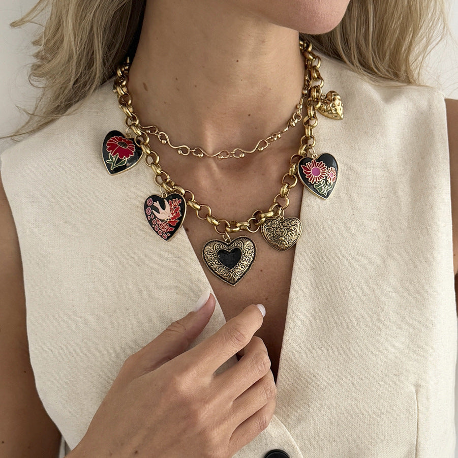 Punk-style Trendy Heart Pendant Necklace