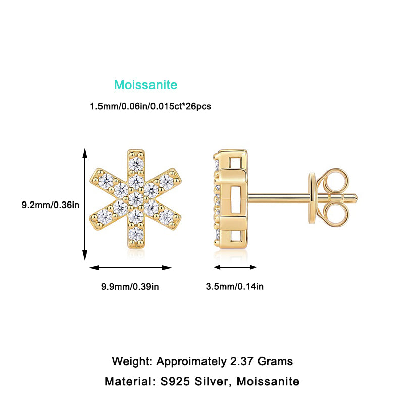 Frost Feather - Premium Moissanite Luxury Fashion Light Luxury Jewelry Stud Earrings S925 Silver Electroplated Gold