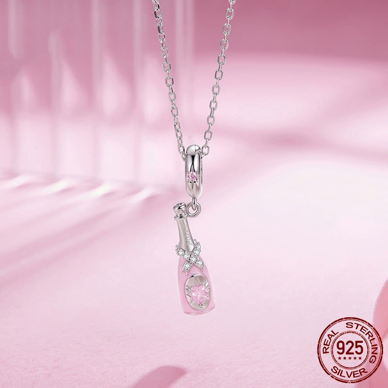 Champagne S925 Sterling Silver Pendant Parts Diy Beads