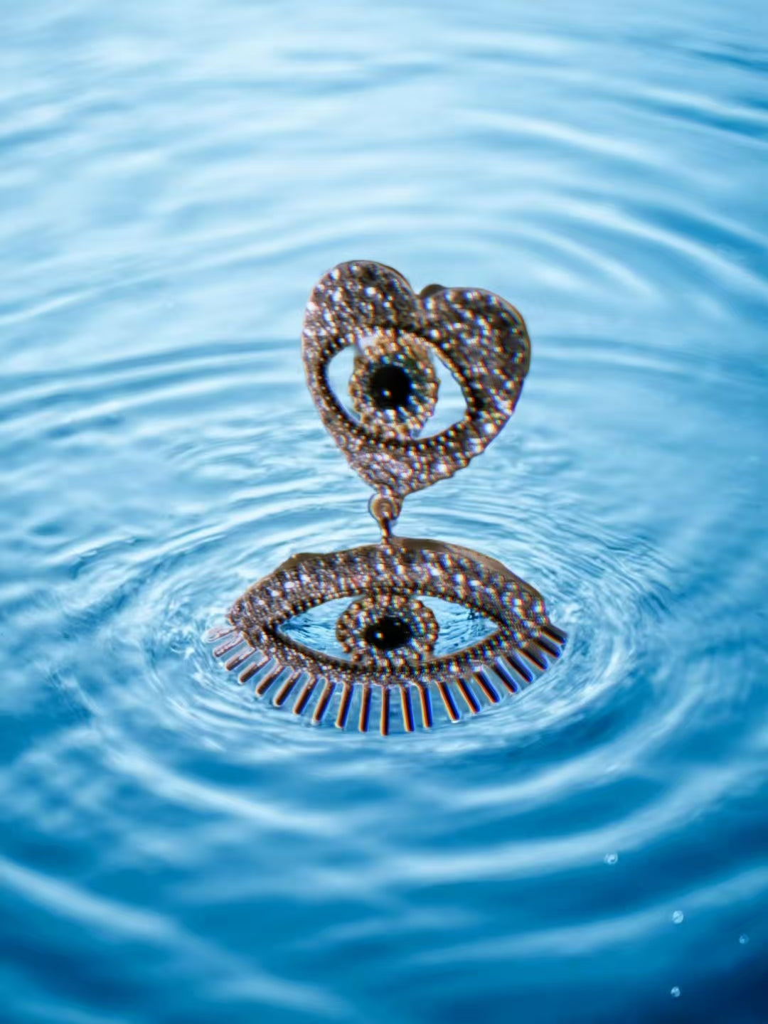Divine Eye Gold-Tone Drop Earrings With Cubic Zirconia