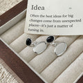 Agate Stud Women Niche Polished Oval Geometric Earring Jewelry