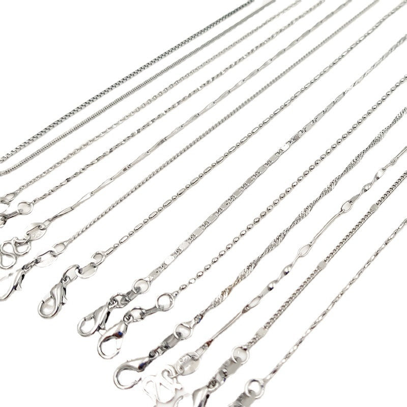 925 Silver Necklace Box Snake Chain Melon Seed Pattern Water Wave Design