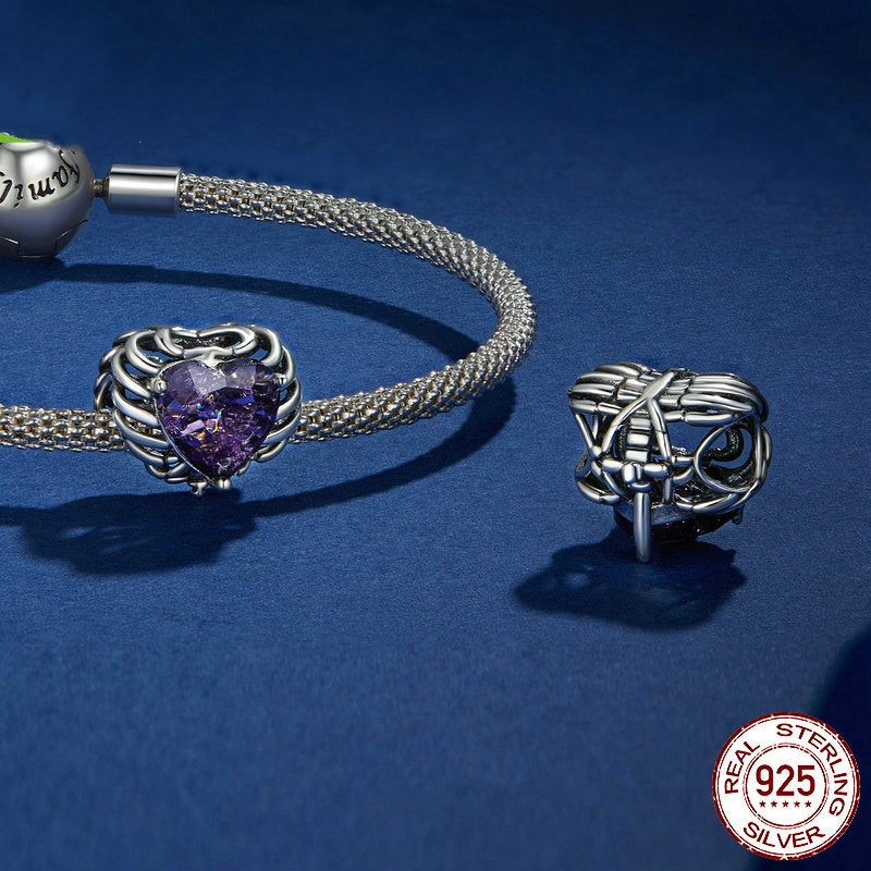 Purple Skull Heart Diy Bracelet String Beads Halloween Beads