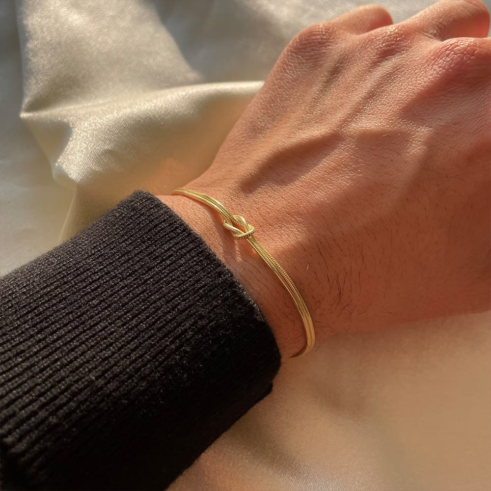 Simple Knotted Snake Chain In Stainless Steel