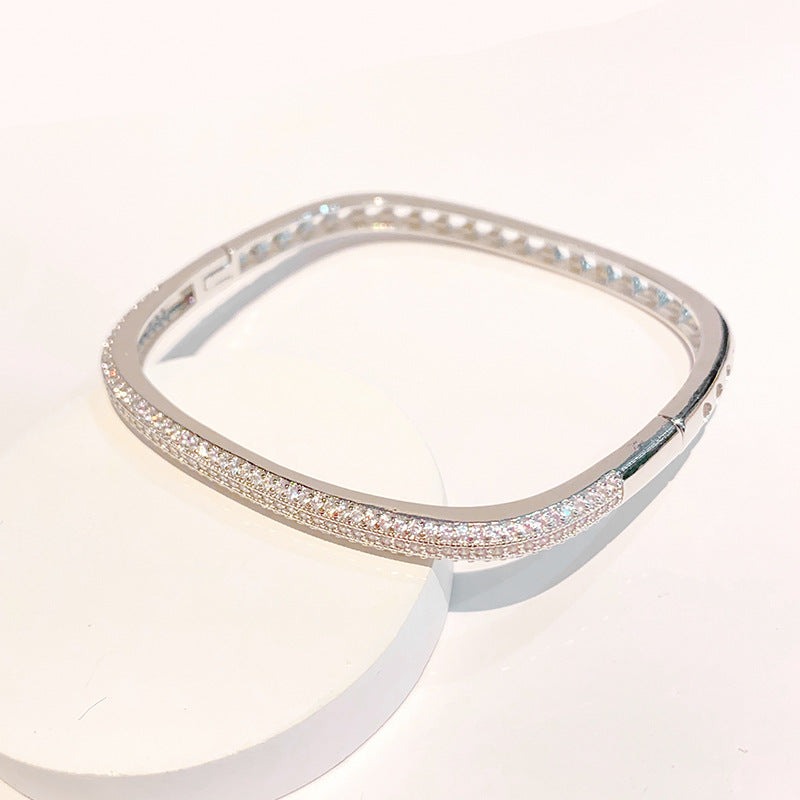 Square-Set Diamond Bracelet With A Sparkling Galaxy Design For Women