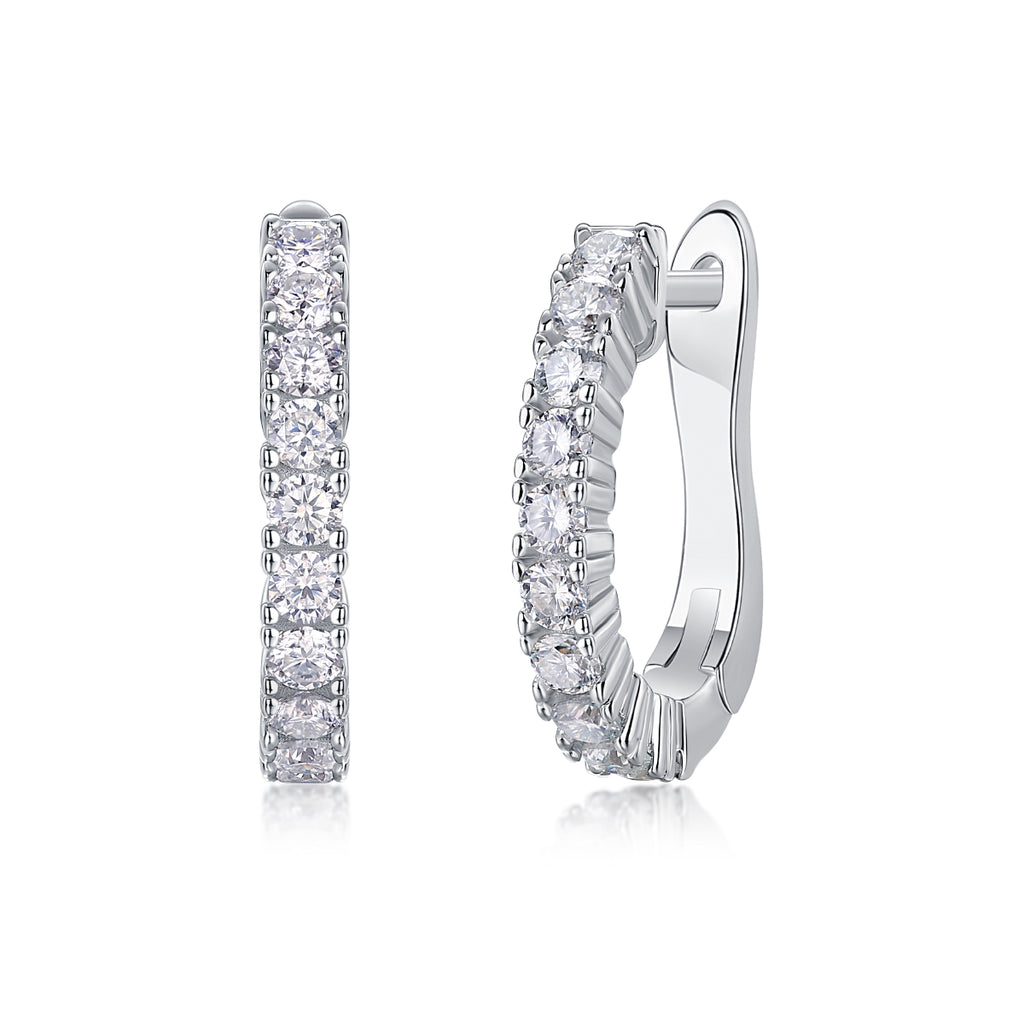 Modern Guide - Premium Moissanite Luxury Fashion Light Luxury Jewelry Silver Stud Earrings S925 Silver Plated Platinum