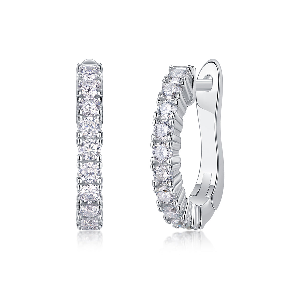 Modern Guide - Premium Moissanite Luxury Fashion Light Luxury Jewelry Silver Stud Earrings S925 Silver Plated Platinum