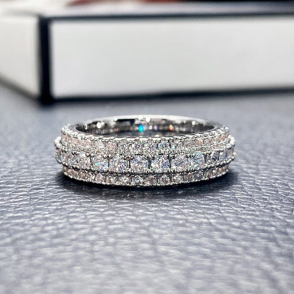 Womens Stylish And Minimalist Zircon-studded Ring