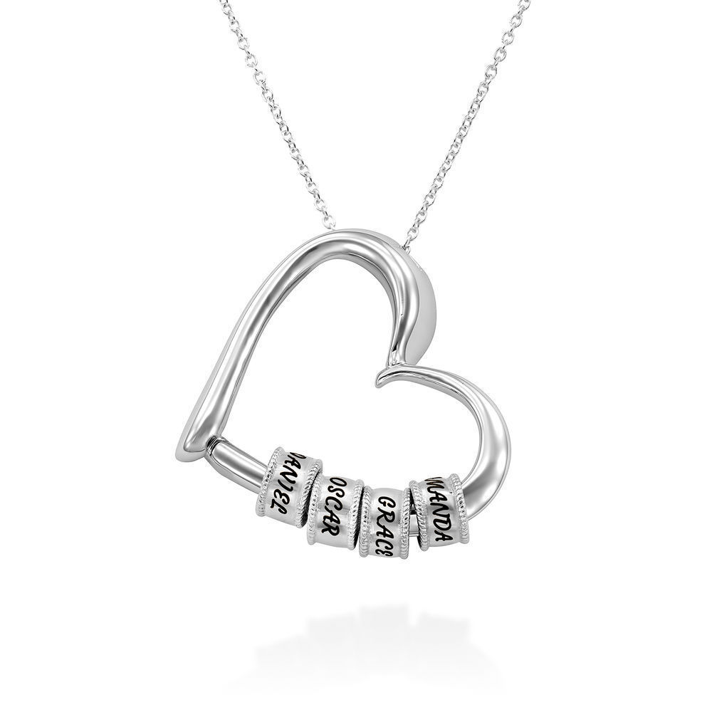 Stainless Steel Copper Love Beaded Diamond Pendant
