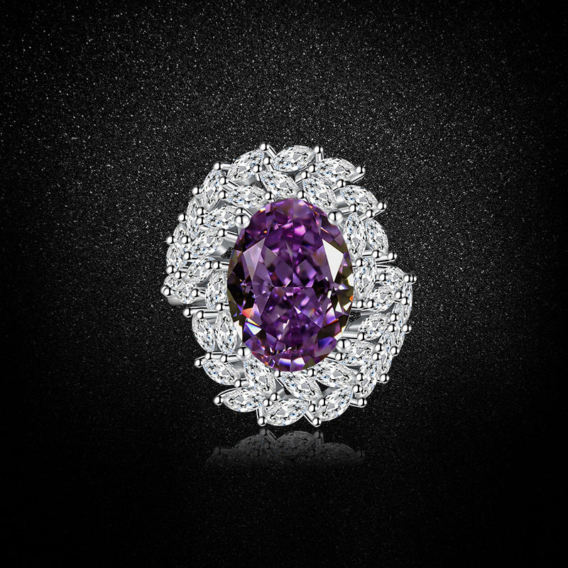Gemstone Ring Featuring A Dried Birds Nest And A Dove-egg Cut