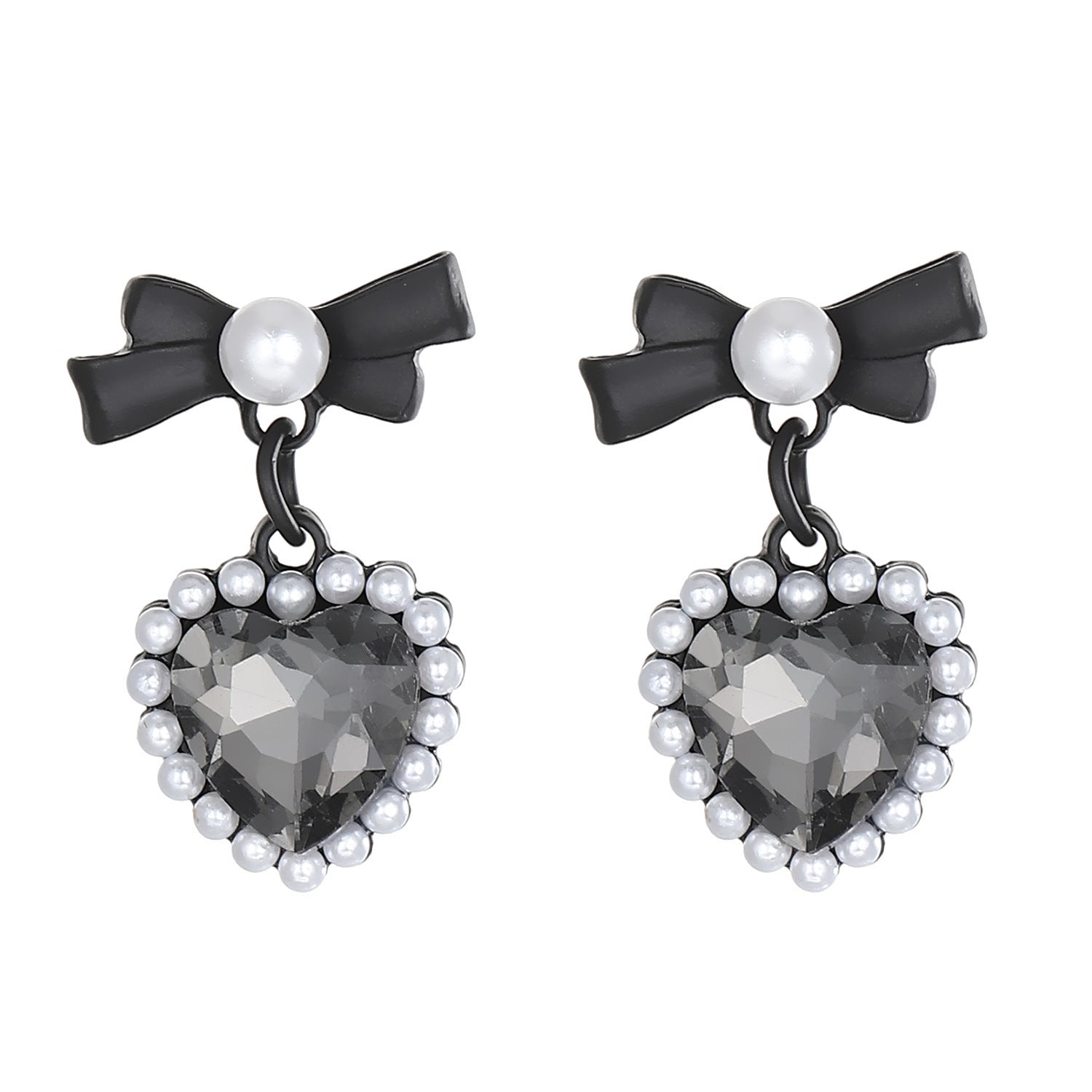 Light-luxury Pearl-embellished Bow Earrings