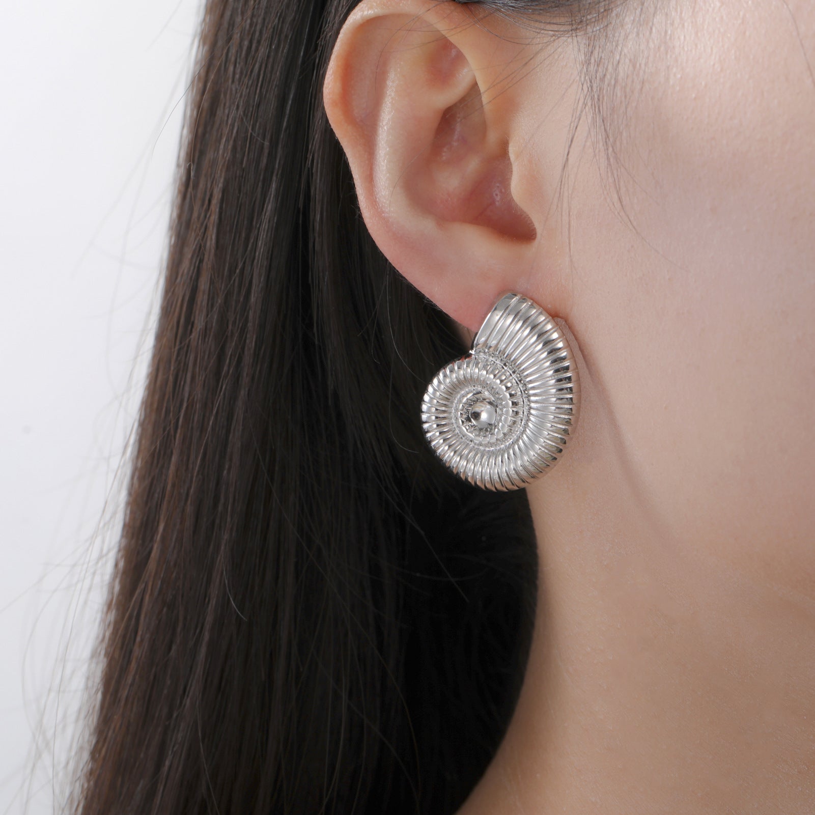 Womens Stainless Steel Minimalist Gold-Colored Earrings