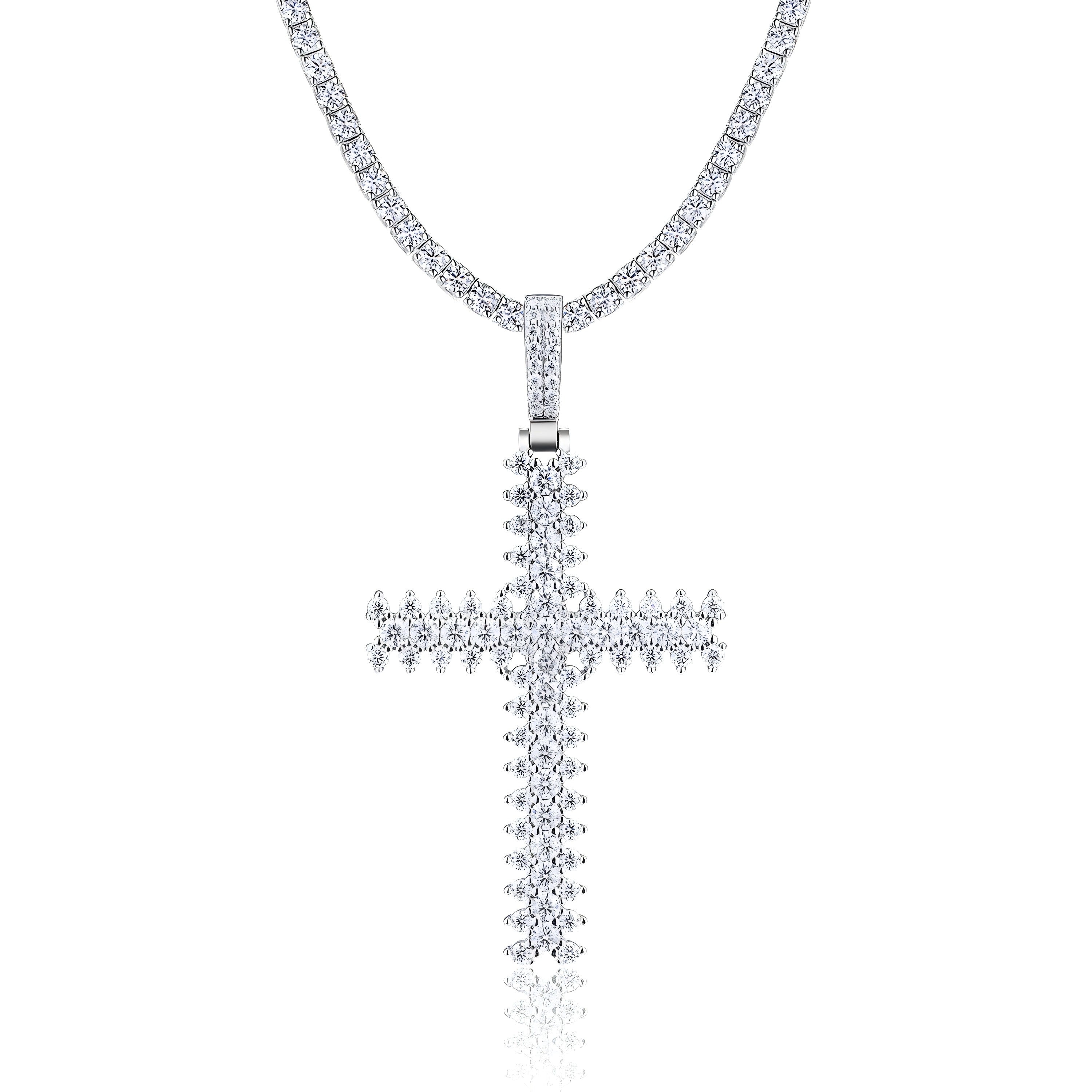 Shining Trend - A Fashionable And Trendy Necklace Pendant Set With Top-quality Moissanite S925 Silver And Platinum Plating Can Be Tested With A Diamond Pen