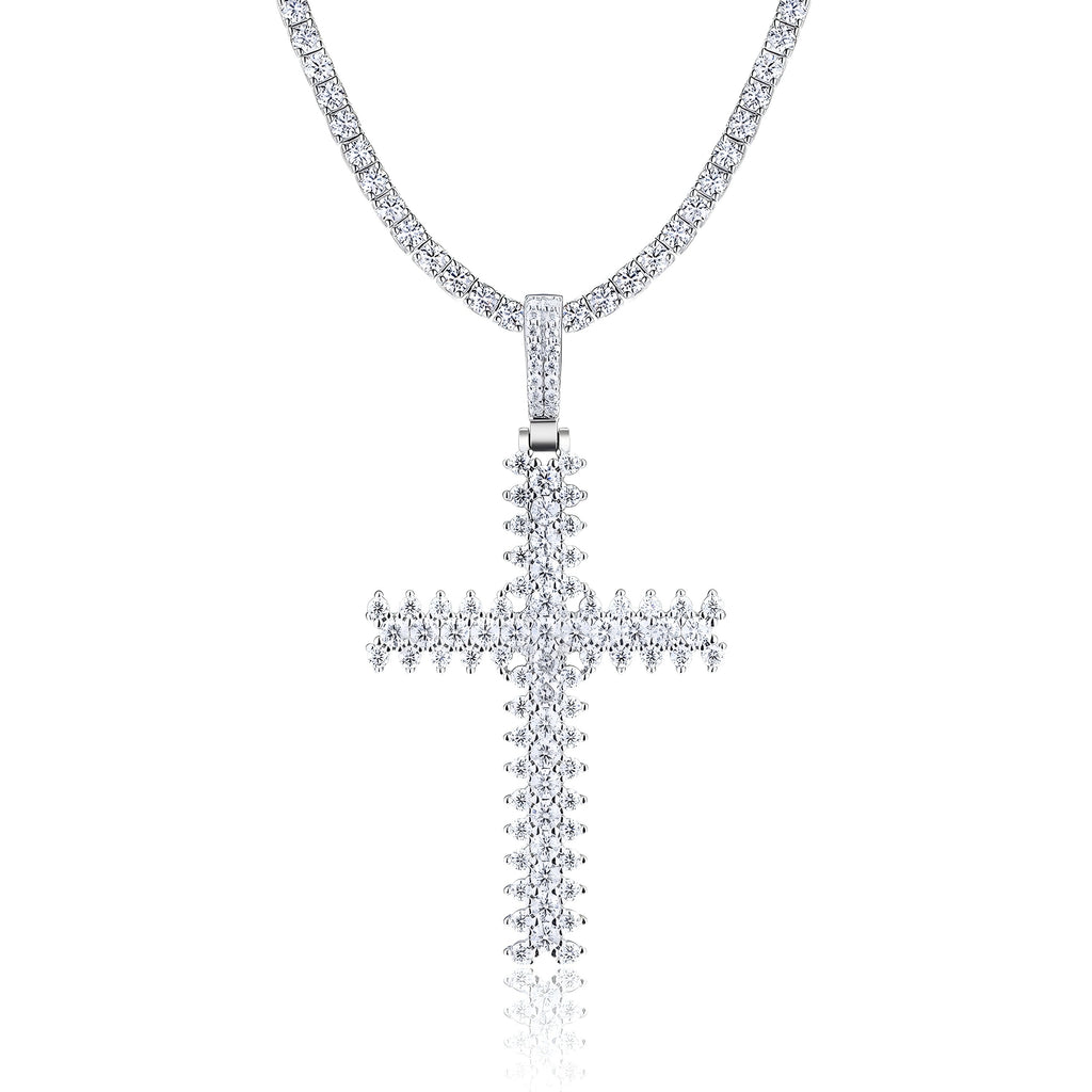 Shining Trend - A Fashionable And Trendy Necklace Pendant Set With Top-quality Moissanite S925 Silver And Platinum Plating Can Be Tested With A Diamond Pen
