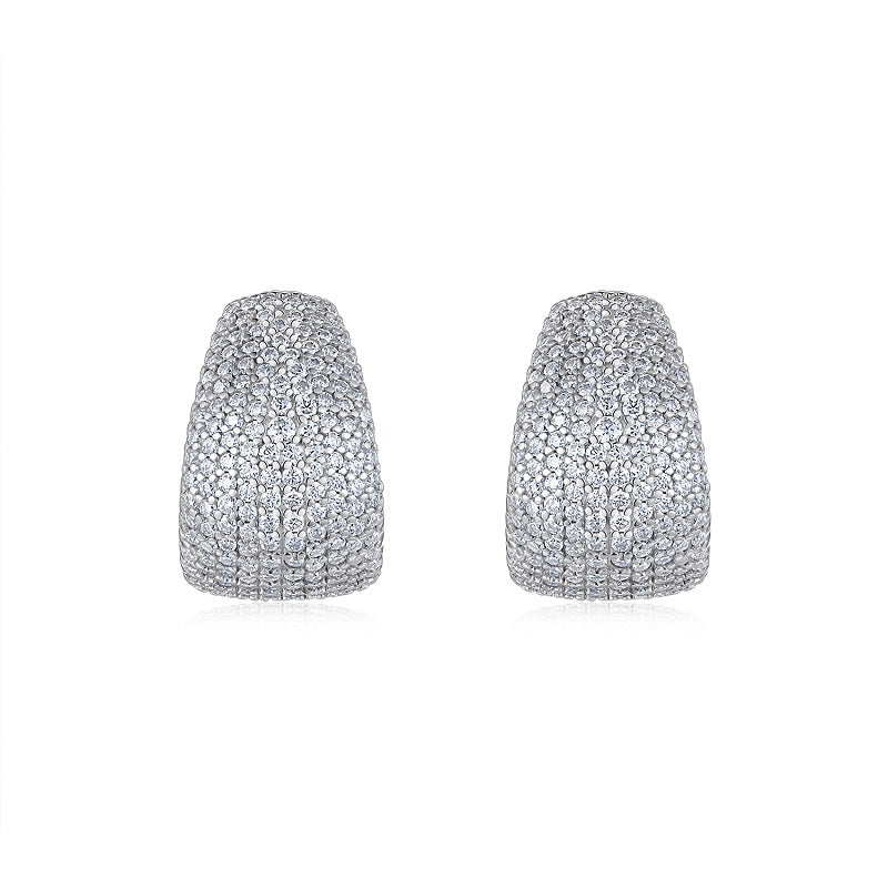 Top-quality Moissanite Luxury And Fashionable Light Luxury Jewelry Silver Stud Earrings S925 Silver Plated Platinum