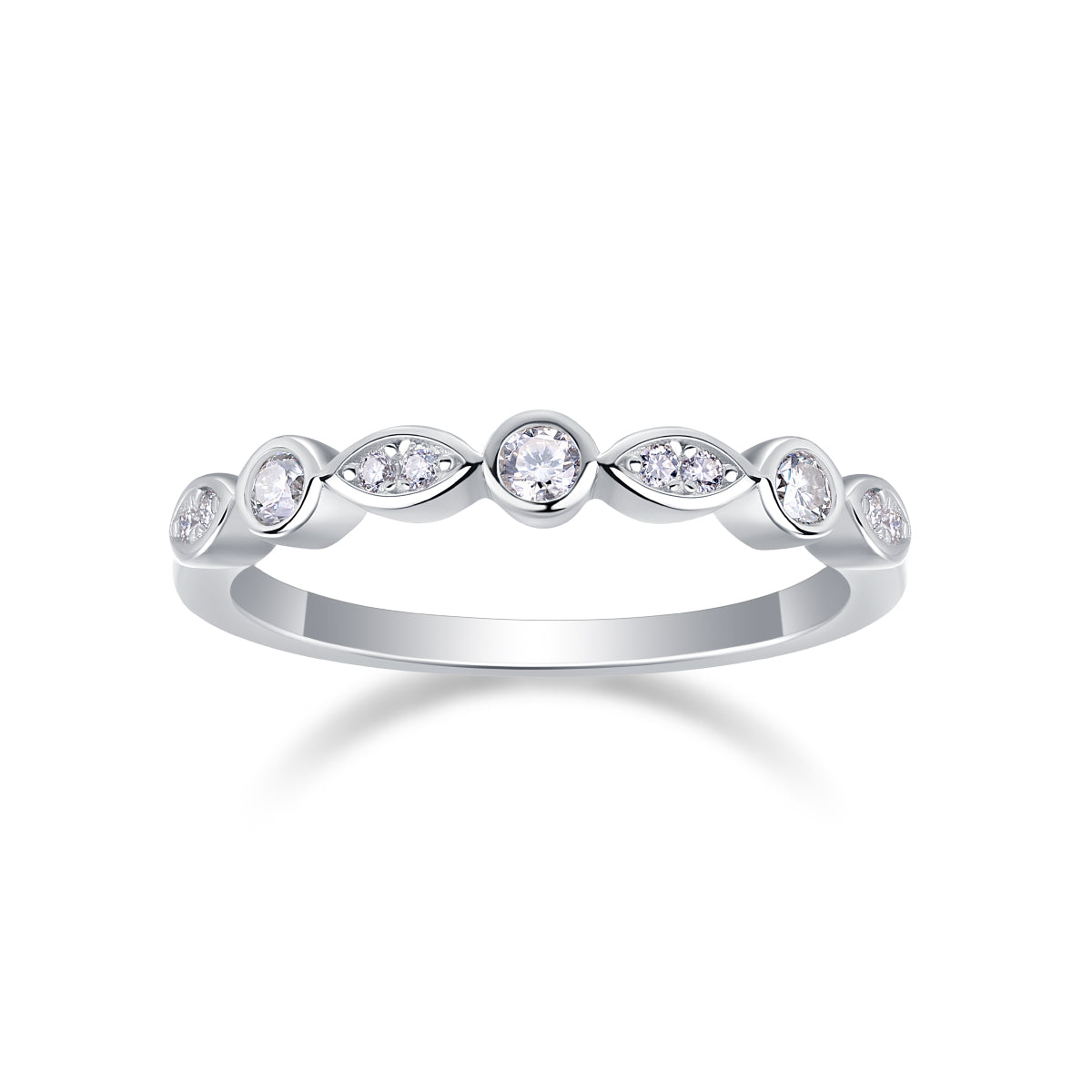Devil's Eye - Set With Top-quality Moissanite S925, Silver And Platinum-plated Diamond Wedding Ring. The Ring Can Be Tested With A Diamond Pen In Yellow Gold And Rose Gold