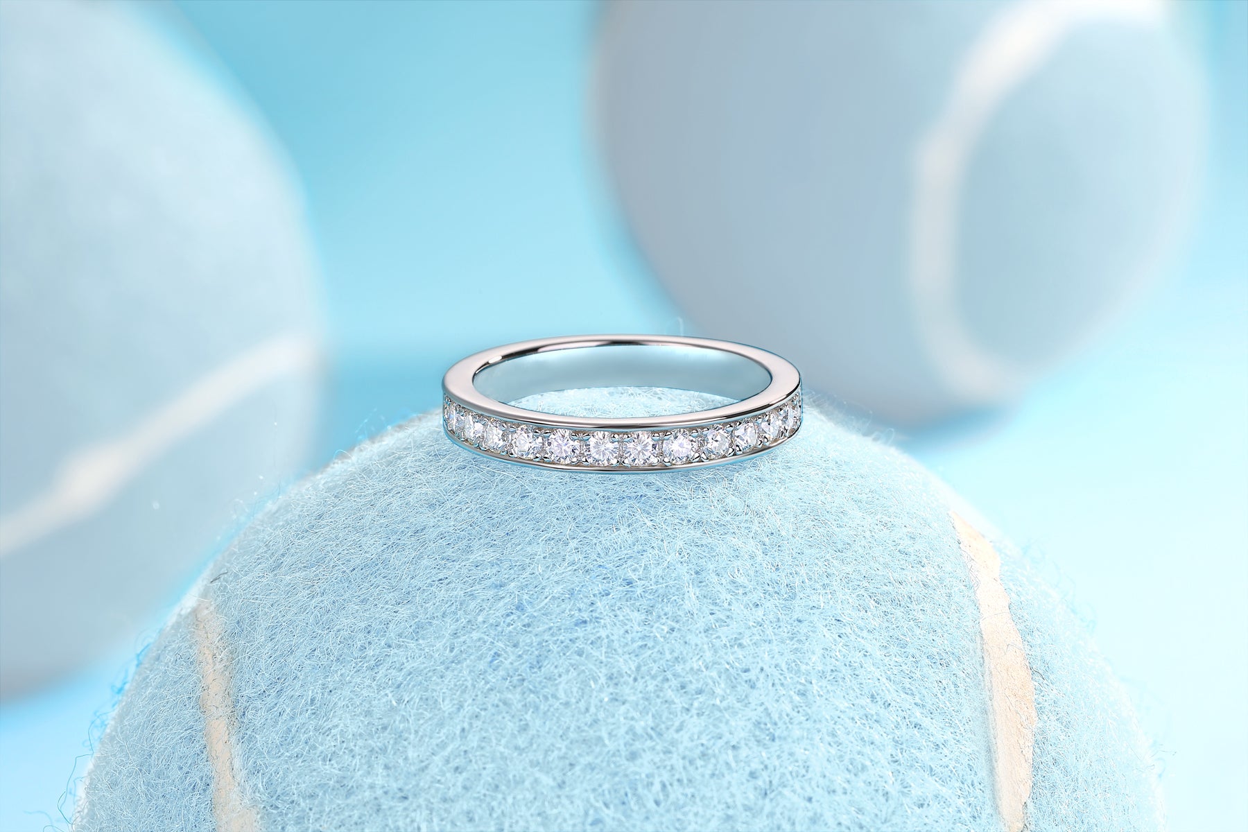 Starry Night Whispers - A Wedding Ring Set With Top-quality Moissanite S925 Silver And Platinum-plated Diamond Can Be Inspected With A Diamond Pen