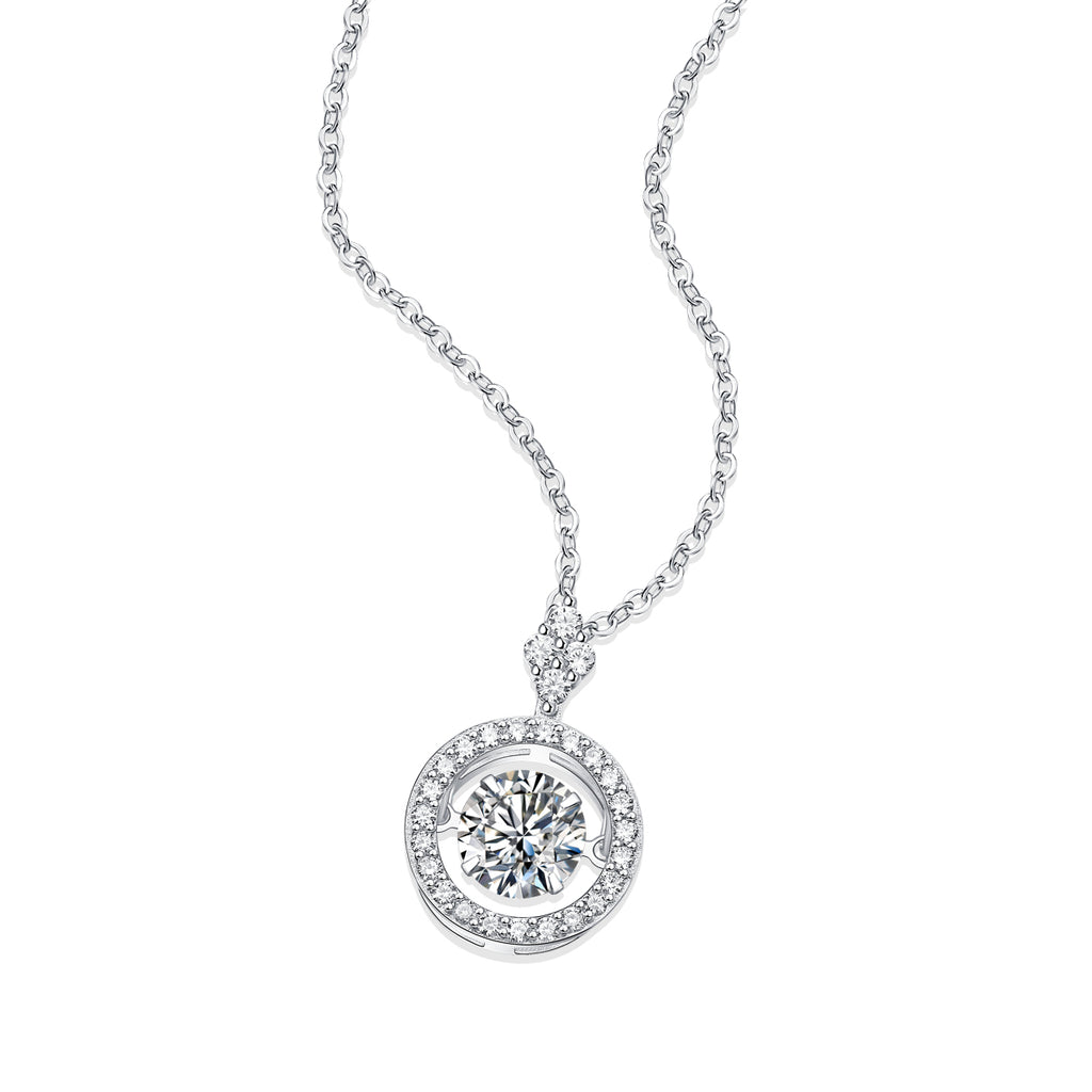 Touch - A Fashionable And Trendy Necklace Pendant Set With 1-carat Top-quality Moissanite S925 In Silver And Platinum Plating Can Be Tested With A Diamond Pen