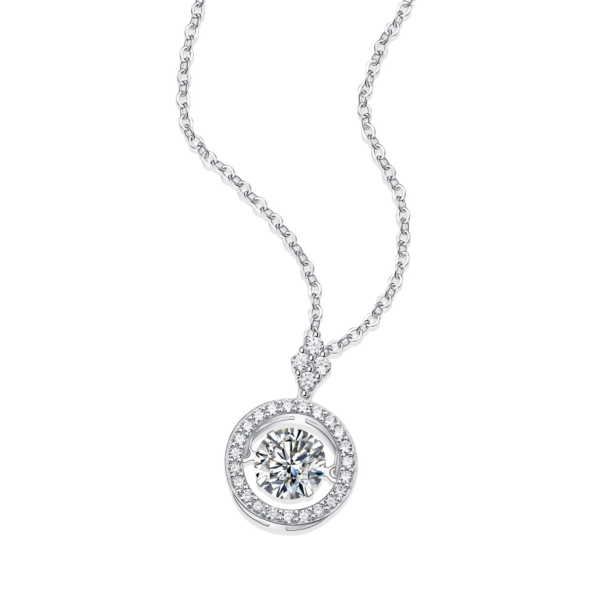 Touch - A Fashionable And Trendy Necklace Pendant Set With 1-carat Top-quality Moissanite S925 In Silver And Platinum Plating Can Be Tested With A Diamond Pen