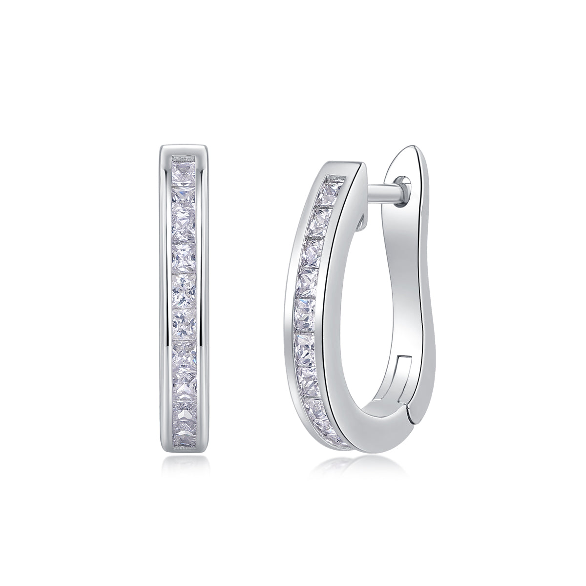Touch The Tenderness - Earrings Set With Top-quality Moissanite S925 Silver And Platinum-plated Stud Earrings, A Fashionable And Trendy Accessory, Can Be Tested With A Diamond Pen
