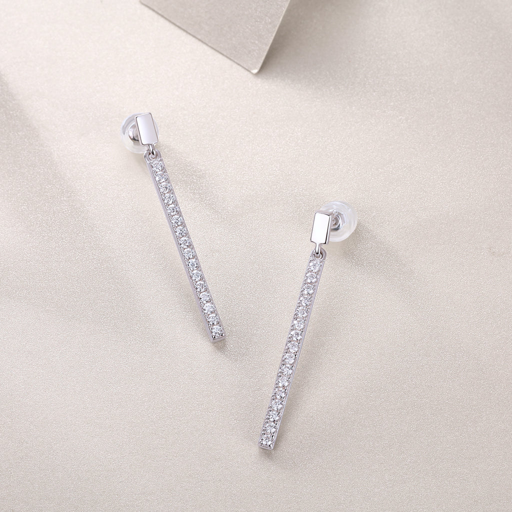 Dynamic - Earrings Set With Top-quality Moissanite S925, Silver And Platinum-plated Stud Earrings, A Fashionable And Trendy Accessory That Can Be Tested With A Diamond Pen