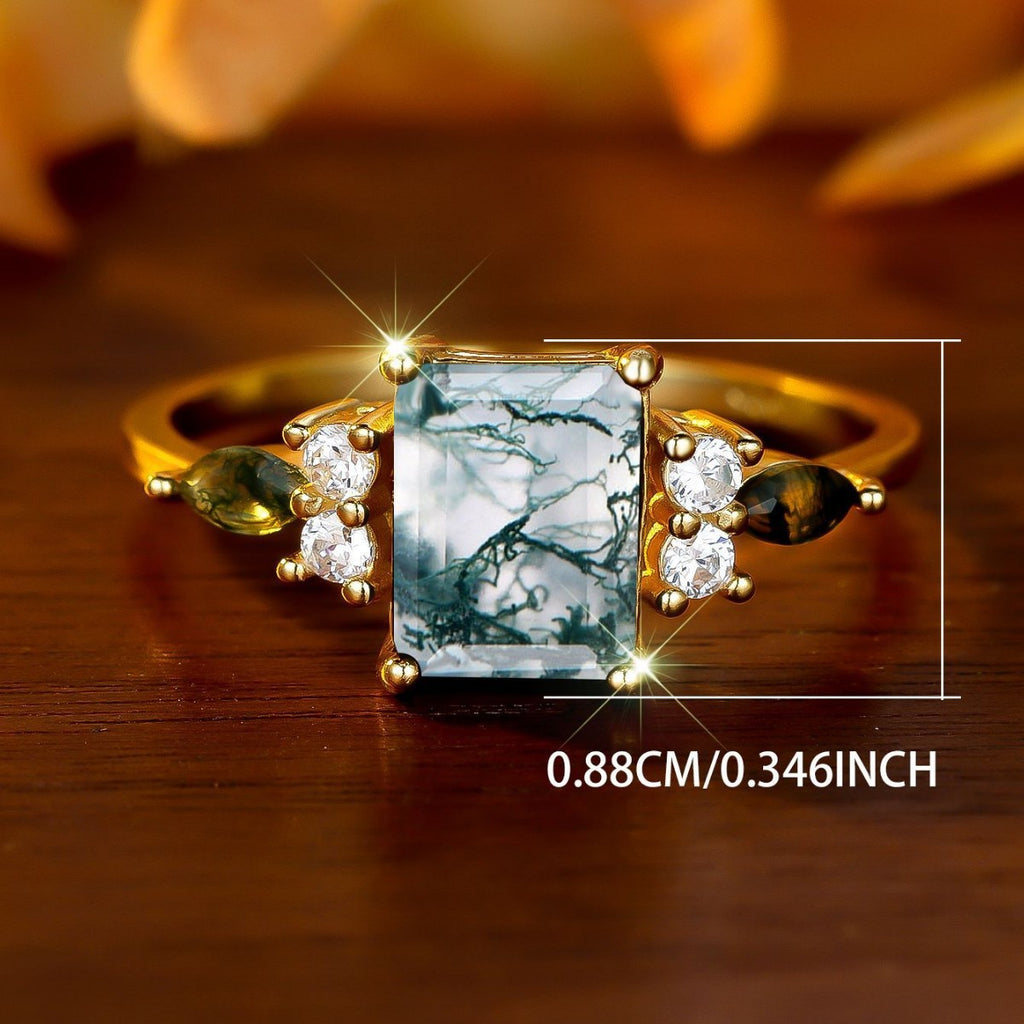 Light-luxury Geometric Edge Horse-eye Aquascaping Ring