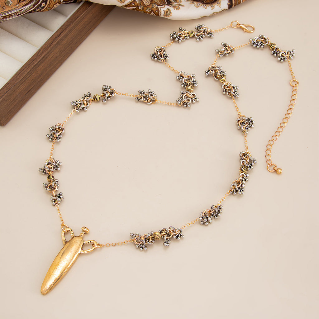 Hip-hop Personality Geometric Teardrop Pendant Necklace