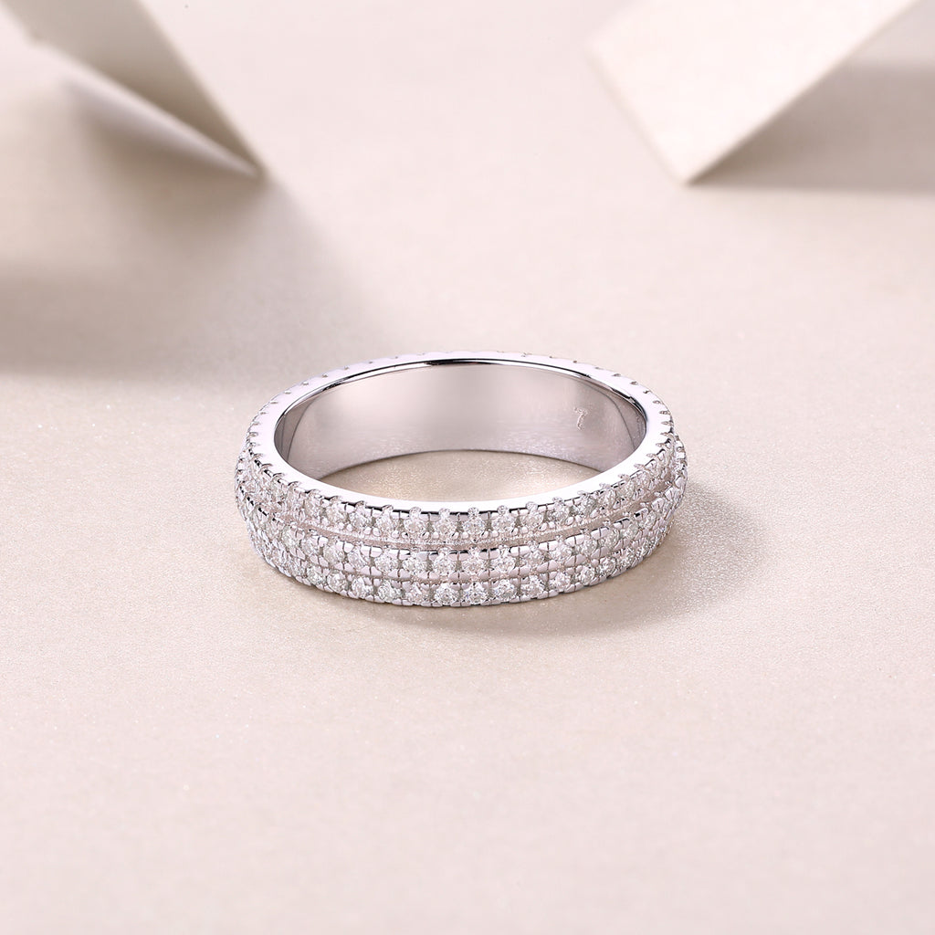 Gentle Melody - A Wedding Ring Set With Top-quality Moissanite S925 Silver And Platinum-plated Diamond Can Be Tested With A Diamond Pen. The Ring Is In Gold And Rose Gold