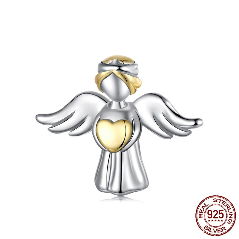 Sterling Silver Gold-plated Angel Guardian Beads