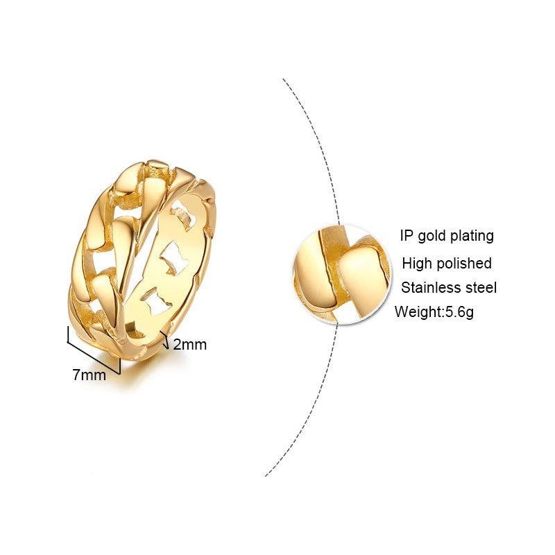 Creative Square Glass Rhinestone Men's Jewelry Ring