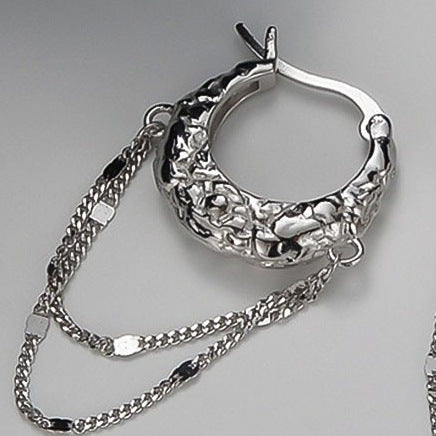 S925 Sterling Silver Irregular Lava Texture Earrings