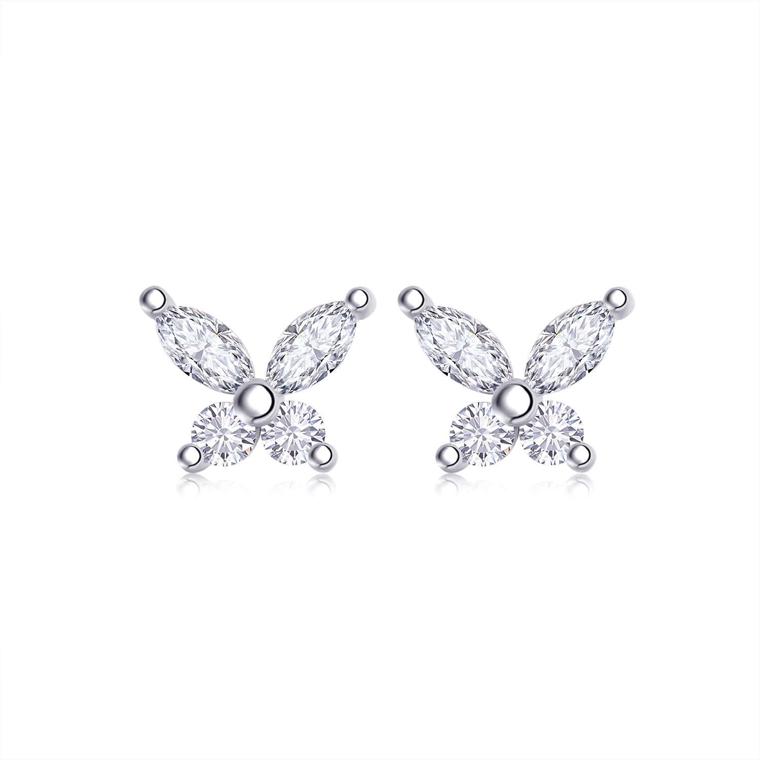 Top-quality Moissanite Luxury And Fashionable Light Luxury Jewelry Silver Stud Earrings S925 Silver Plated Platinum