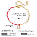 White Rhinestone Red Cord Braceletluxury Understated And Premium