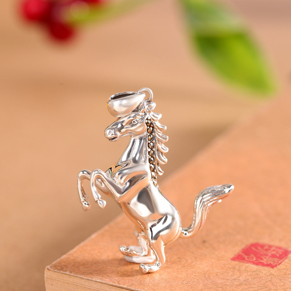 This Year's Zodiac Horse Pendant With An Aged Finish