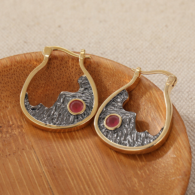 Womens Creative Vintage Hoop Earrings