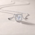 Sweet - Set With Top-quality Moissanite, Fashionable And Light Luxury Jewelry, Silver Pendant Necklace S925, Silver-plated Platinum