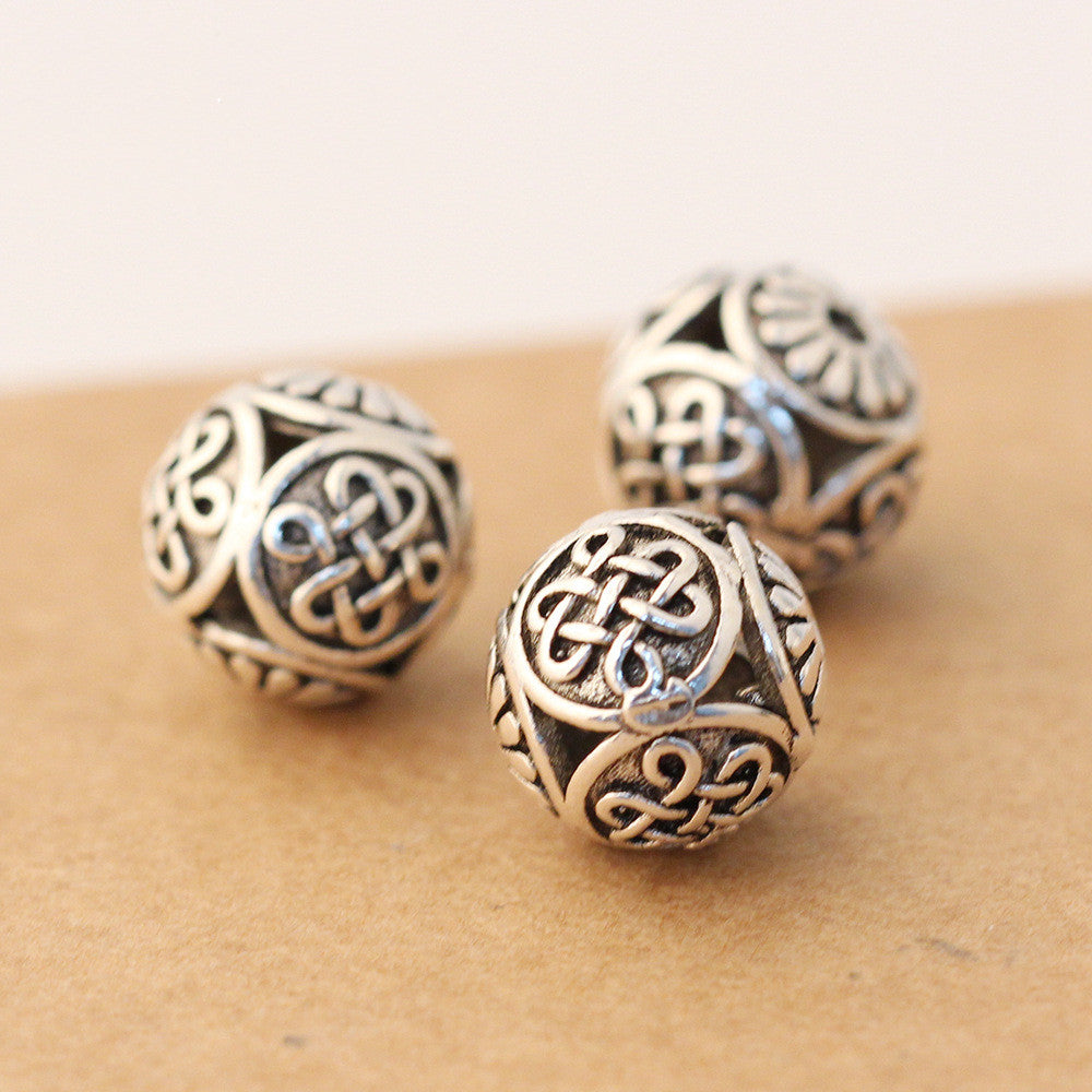 Sterling Silver Tibetan Bead Hollow Jewelry
