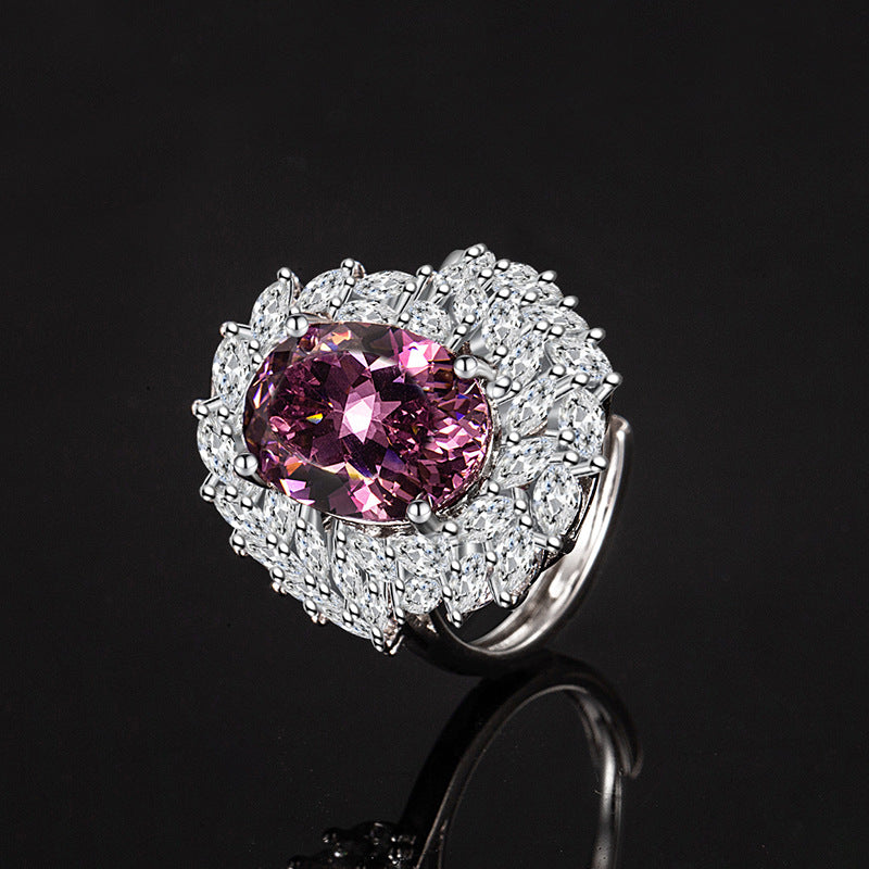 Gemstone Ring Featuring A Dried Birds Nest And A Dove-egg Cut