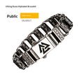 Nordic Viking Rune Compass Totem Titanium Steel Bracelet