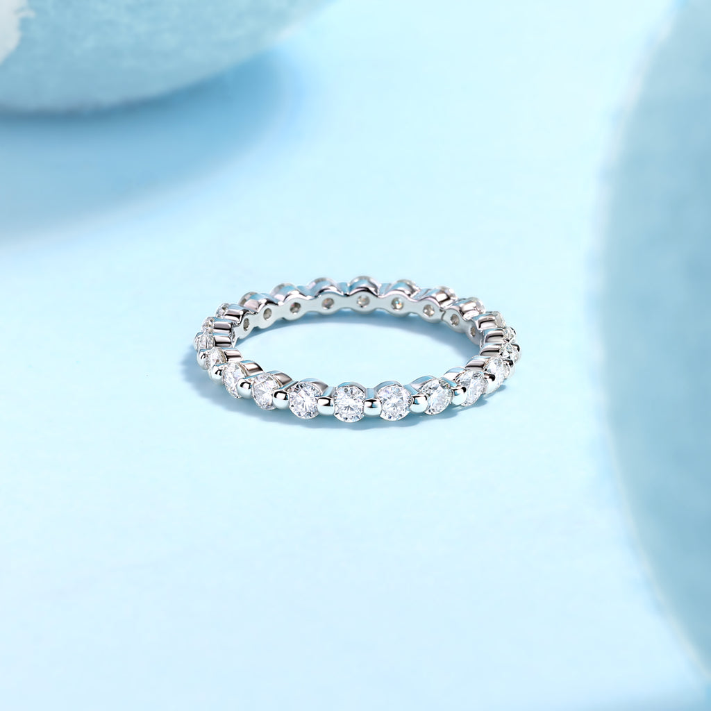 Capture This Moment - A Wedding Ring Set With Top-quality Moissanite S925 Silver And Platinum-plated Diamond Can Be Inspected With A Diamond Pen