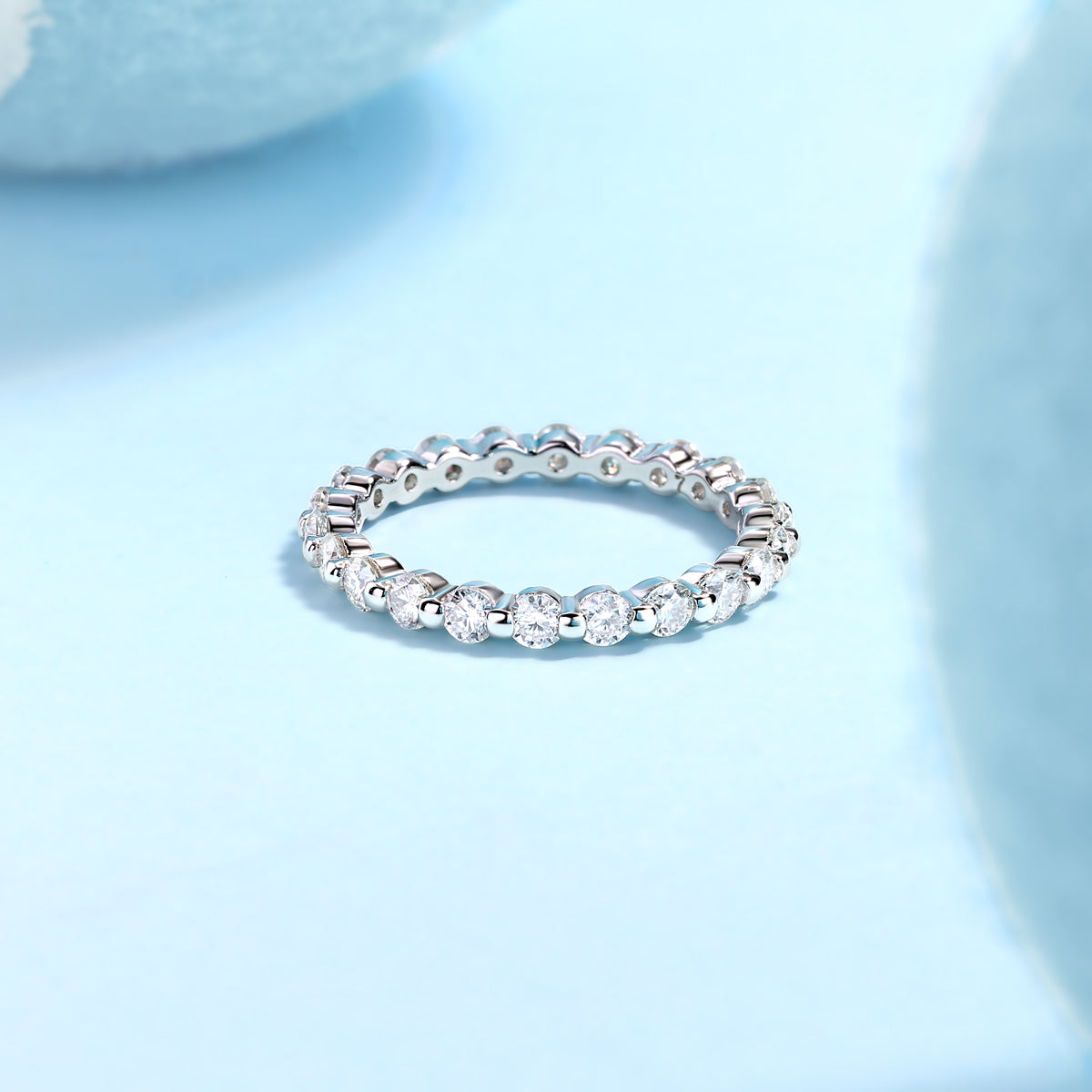 Capture This Moment - A Wedding Ring Set With Top-quality Moissanite S925 Silver And Platinum-plated Diamond Can Be Inspected With A Diamond Pen