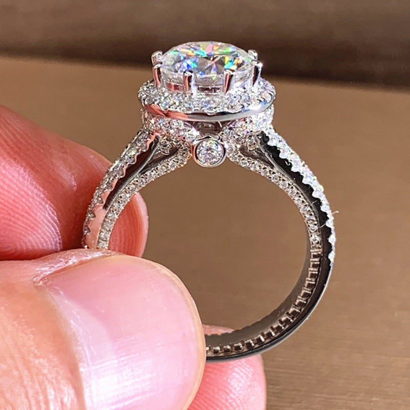 Women's Ring With Zirconium Inlay