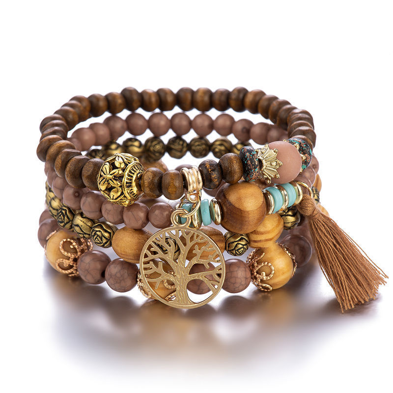 Womens Casual Natural Semi-precious Crystal Bracelet Set