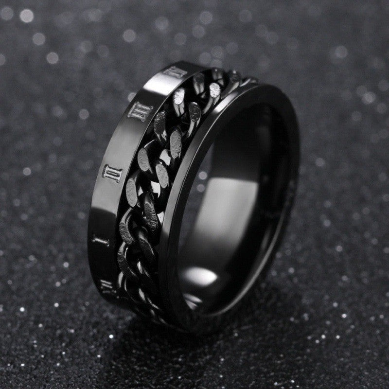 Fashionable Roman Numeral Chain Ring With Convertible Design