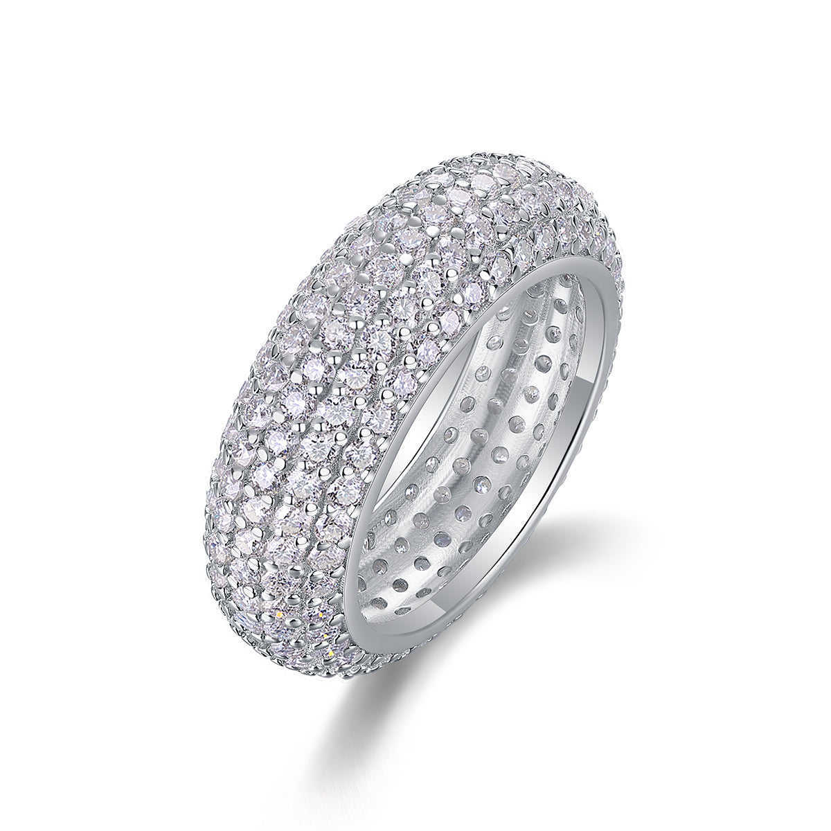 The Ring - Set With Top-quality Moissanite S925 Silver And Platinum-plated Diamond Wedding Ring Can Be Inspected With A Diamond Pen