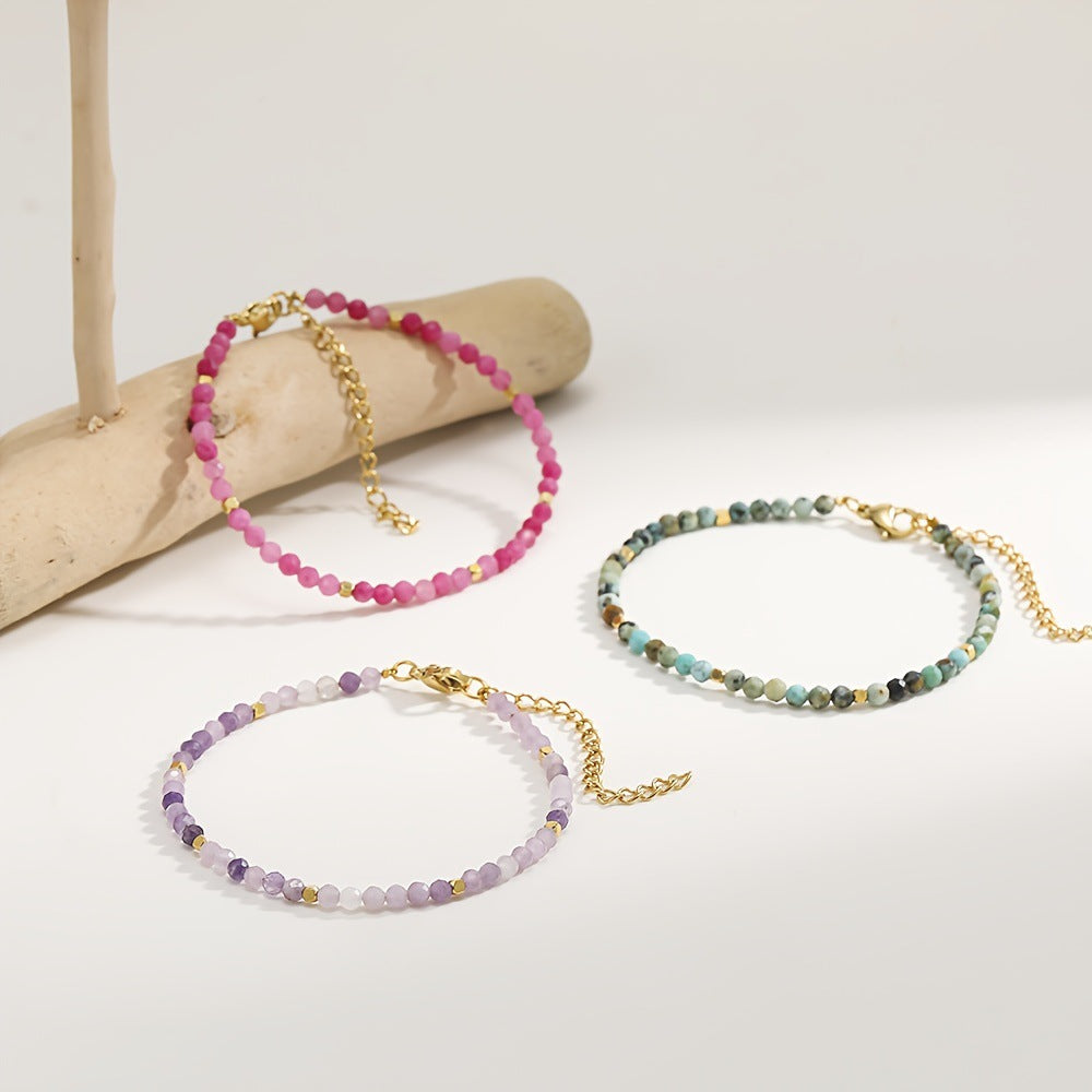 Bohemian-style Colorful Natural Stone Bracelet