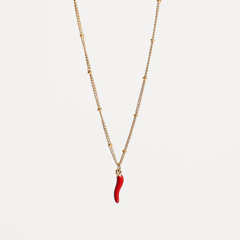 Stainless Steel Little Chili Pendant Necklace