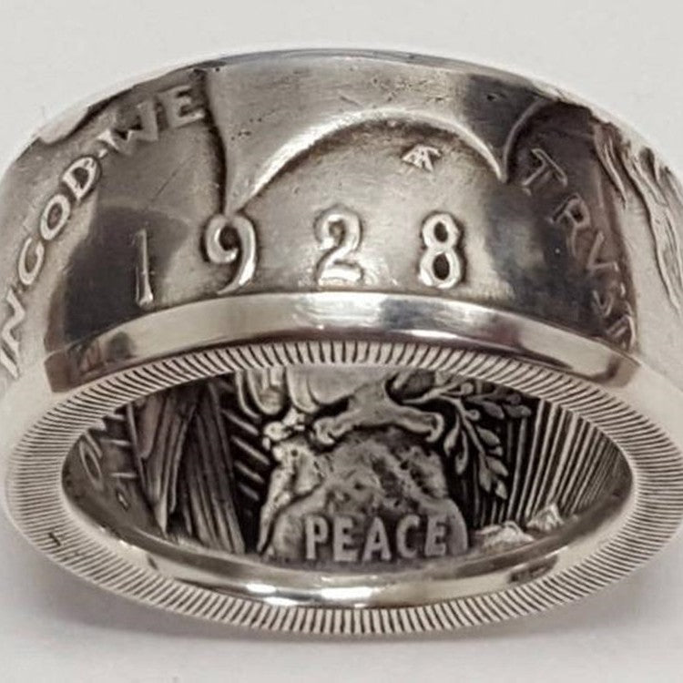 Retro Morgan Coin Ring Exquisitely Crafted US Dollar-Engraved Jewelry
