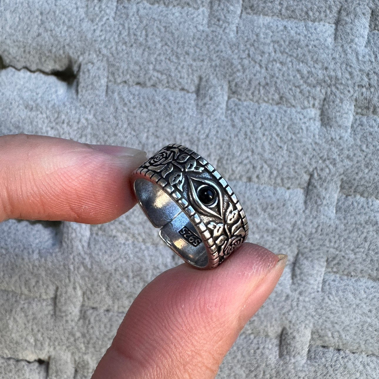 Vintage Vintage Men's Niche Adjustable Ring With An Open Mouth