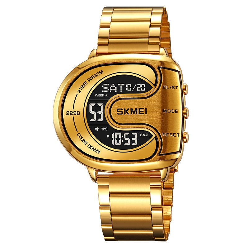 U-shaped Dial Creative Men's Multifunctional Waterproof Electronic Watch